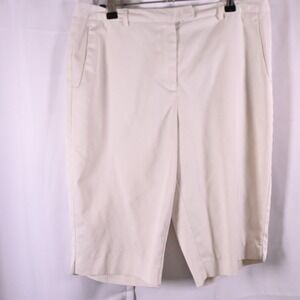 Talbots White Stretch Bermuda Shorts Womens 12 High Rise